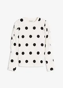 Tričko s dlouhým rukávem ze strukturovaného krepu, bonprix