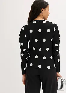 Tričko s dlouhým rukávem ze strukturovaného krepu, bonprix