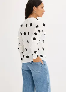 Tričko s dlouhým rukávem ze strukturovaného krepu, bonprix