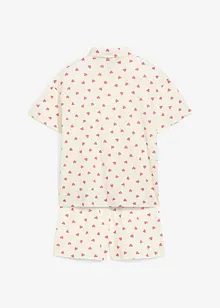 Krátké pyžamo z čisté organické bavlny, s knoflíkovou lištou (2dílná souprava), bonprix