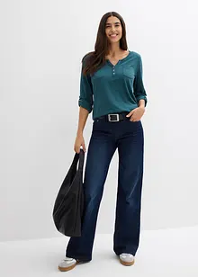 Bavlněné triko Henley s knoflíkovou légou, bonprix