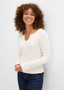 Krátké žebrované tričko s čistou organickou bavlnou, bonprix