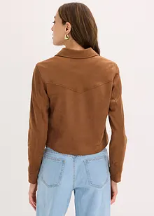Bunda z umělé semišové kůže, s třásněmi, bonprix