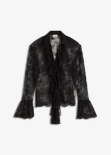 Průhledná halenka s krajkou, bonprix