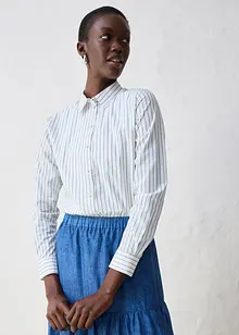 Košilová halenka s podílem hedvábí, bonprix