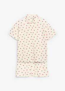 Krátké pyžamo z čisté organické bavlny, s knoflíkovou lištou (2dílná souprava), bonprix