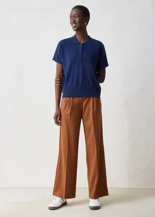 Svetr z jemné pleteniny s podílem hedvábí a límečkem polo, bonprix