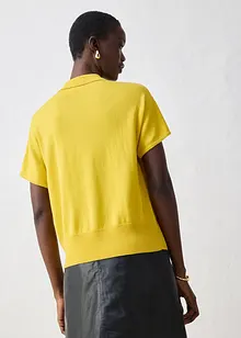 Svetr z jemné pleteniny s podílem hedvábí a límečkem polo, bonprix