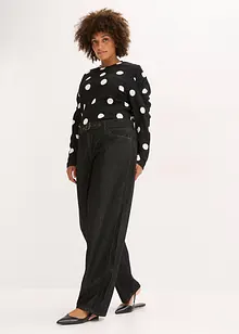 Tričko s dlouhým rukávem ze strukturovaného krepu, bonprix