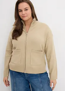 Pletený kabátek se zapínáním na zip, bonprix