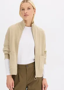 Pletený kabátek se zapínáním na zip, bonprix