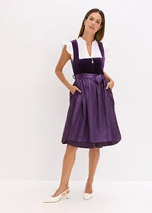 Kroj ve stylu dirndl se sametem, v délce midi (2dílná souprava), bonprix