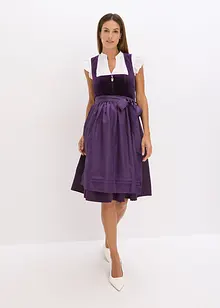 Kroj ve stylu dirndl se sametem, v délce midi (2dílná souprava), bonprix