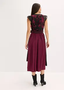 Kroj ve stylu dirndl se sametem, v délce midi (2dílná souprava), bonprix