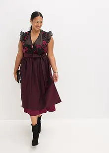 Kroj ve stylu dirndl se sametem, v délce midi (2dílná souprava), bonprix