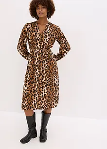 Midi šaty ze splývavého saténu, bonprix