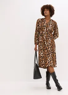 Midi šaty ze splývavého saténu, bonprix