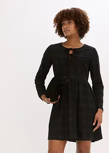 Krátké manšestrové šaty s kostkovaným vzorem, bonprix