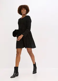 Krátké manšestrové šaty s kostkovaným vzorem, bonprix