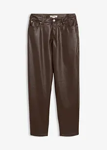 Kalhoty z umělé kůže, střih Barrel, Mid Waist, bonprix