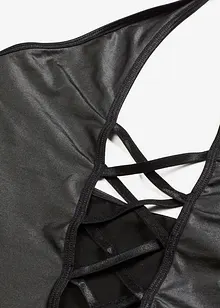 Šaty s ramínkem kolem krku, z materiálu s mokrou úpravou, bonprix