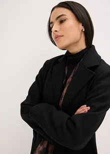 Dlouhý kabát ve vlněném vzhledu, bonprix