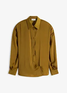 Košilová halenka ze splývavého saténu, bonprix