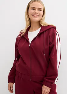 Mikina na zapínání, se sportovními proužky, bonprix