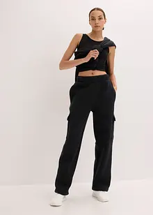 Funkční termo joggingové kalhoty se širokými nohavicemi, rychleschnoucí, bonprix