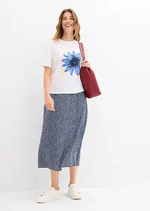 Midi sukně ze splývavé viskózy, bonprix