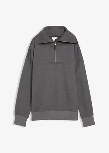 Mikina s límcem na zip, z měkké bavlněné směsi, bonprix