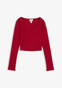 Krátké žebrované triko, bonprix