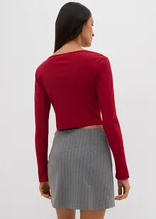 Krátké žebrované triko, bonprix