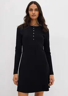 Žebrované šaty z elastické bavlněné směsi, bonprix