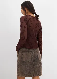 Tričko s dlouhým rukávem a vločkovým potiskem, bonprix