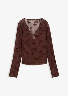 Tričko s dlouhým rukávem a vločkovým potiskem, bonprix