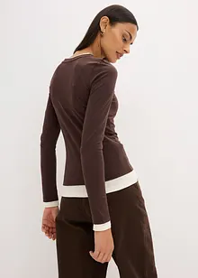 Tričko s dlouhým rukávem, z bavlněné směsi, bonprix