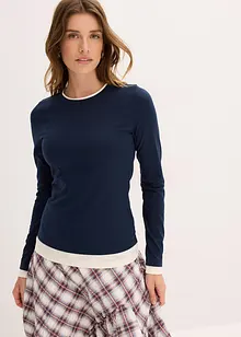 Tričko s dlouhým rukávem, z bavlněné směsi, bonprix