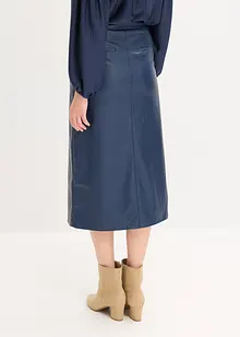 Zavinovací midi sukně z imitace kůže, bonprix