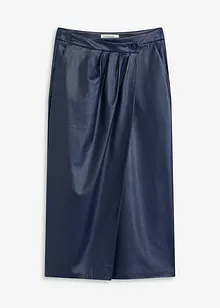 Zavinovací midi sukně z imitace kůže, bonprix
