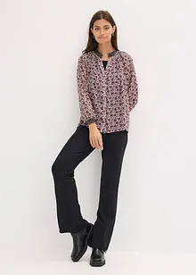 Vzorovaná šifónová halenka s výšivkou, bonprix