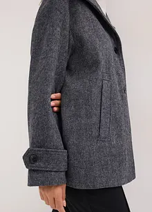 Dlouhý kabanový kabátek s vlněným vzhledem, bonprix