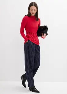 Žebrované tričko s nařasením, bonprix