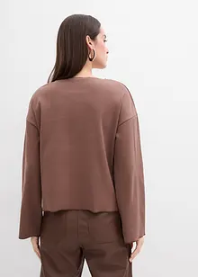 Tričko s dlouhým rukávem ze žebrovaného materiálu, bonprix