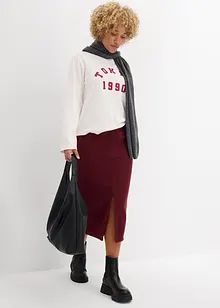 Midi sukně z flísu Polar, bonprix