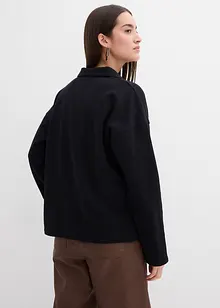 Mikina s pleteným límcem pólo, z organické bavlny, bonprix