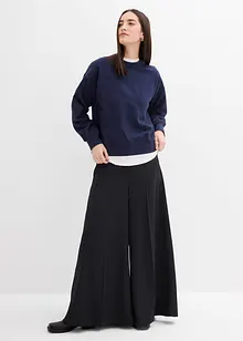 Mikina se širokým žebrovaným límcem, z organické bavlny, bonprix