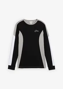Triko s dlouhým rukávem, z elastické bavlněné směsi, Slim Fit, bonprix