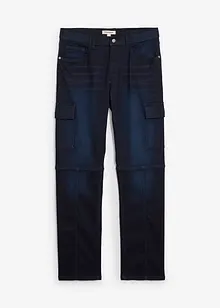 Cargo džínové joggingové kalhoty s pohodlným pasem, Regular Fit, Straight, bonprix