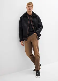 Lehké strečové džíny Classic Fit s pohodlným pasem a vintage sepráním, bonprix